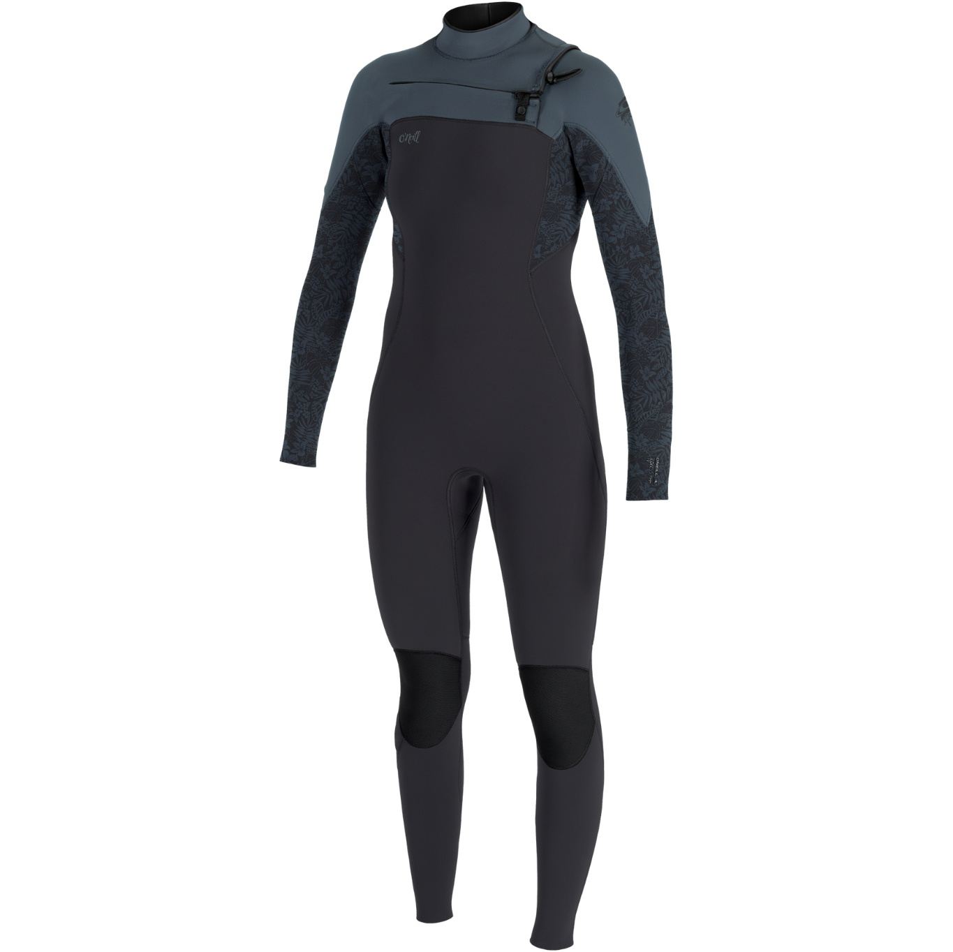 2026 O'Neill Womens Epic 5/4mm Chest Zip Wetsuit 5652 - Tempered Steel / Shaded Island Sky / Shade